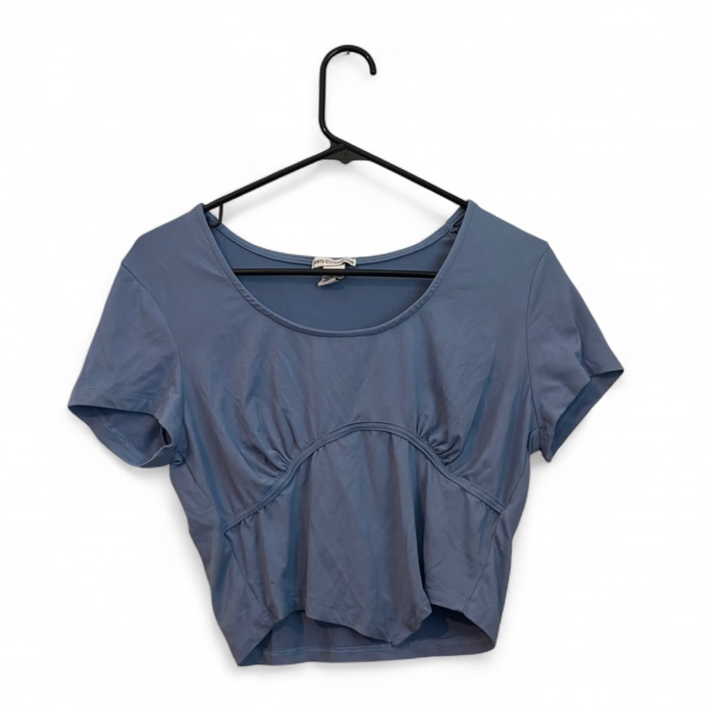 Chic Blue Short Sleeve Top